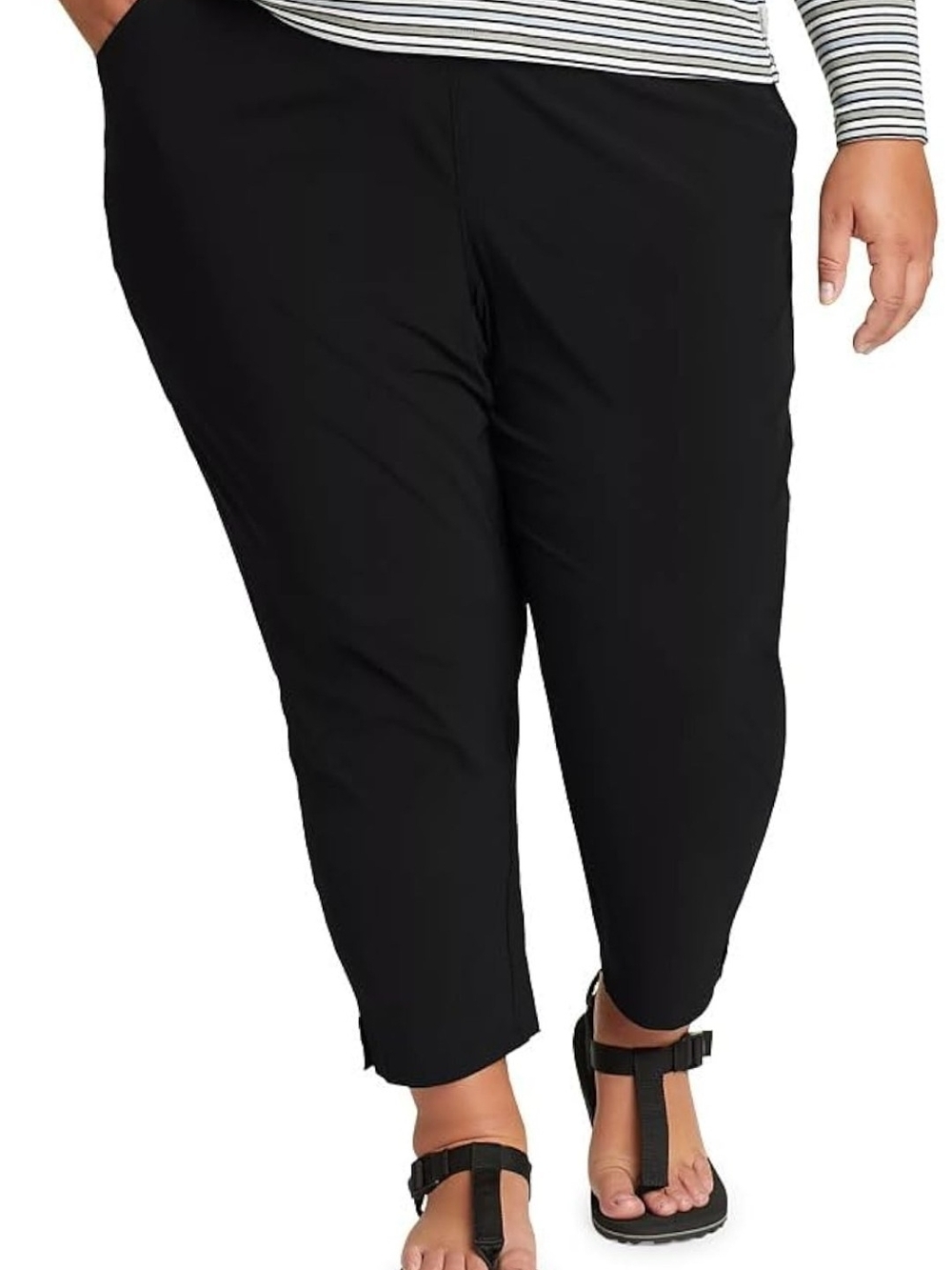 Eddie Bauer Black Cropped Ankle Travel Pants